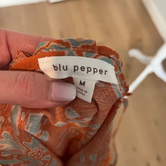 Blu Pepper Orange Floral Dress - Picture 3 of 3